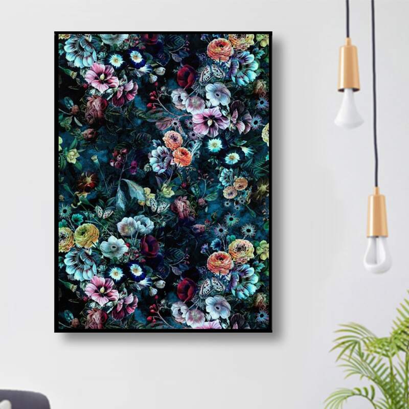 

Flower Print DIY Diamond Painting Without Frame, Multicolor