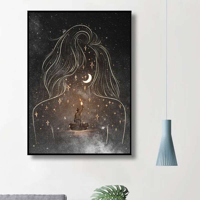 

Star Print DIY Diamond Painting Without Frame, Multicolor