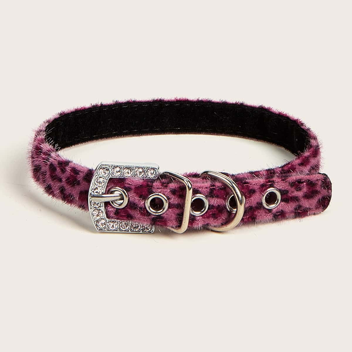 

Rhinestone Decor Leopard Pet Collar, Multicolor
