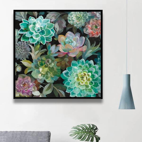 

Succulent Print DIY Diamond Painting Without Frame, Multicolor