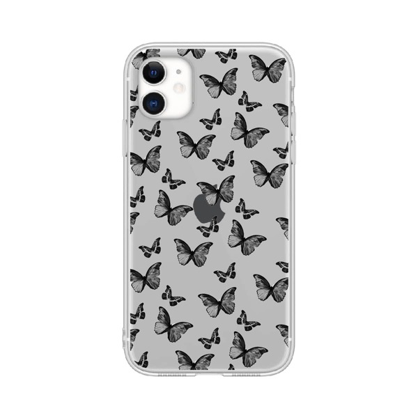 

Чехол для iPhone с принтом бабочки, Прозрачный