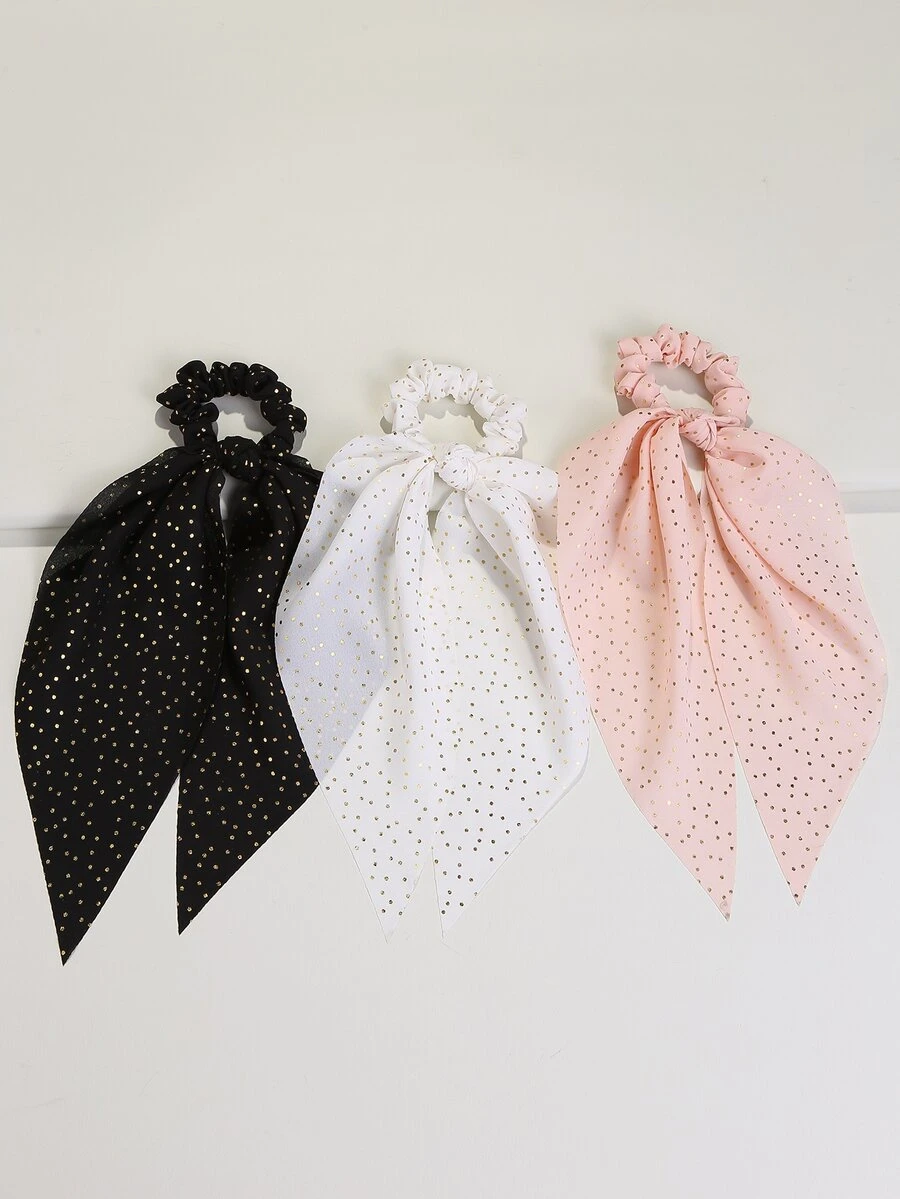 3 chiếc Khăn voan Scrunchie - Nhiều màu - Xem 1