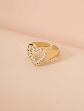 فو لؤلؤة القلب ديكور خاتم الكفة