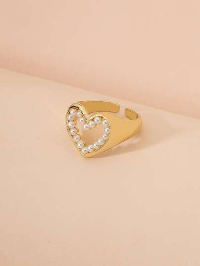 فو لؤلؤة القلب ديكور خاتم الكفة