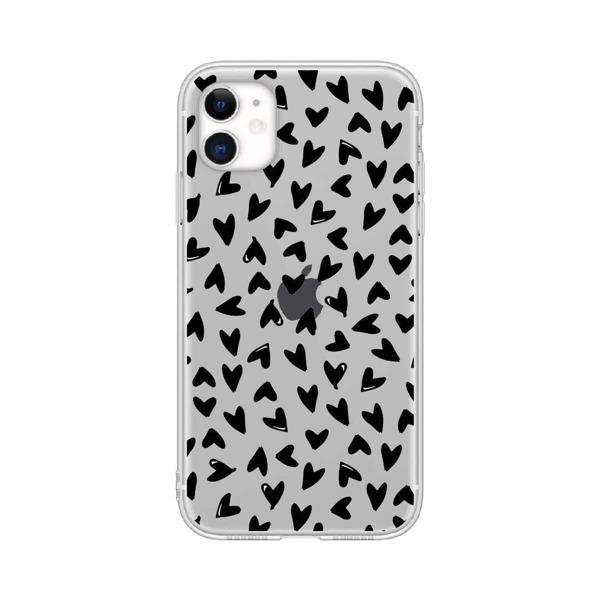 

Heart Print iPhone Case, Clear