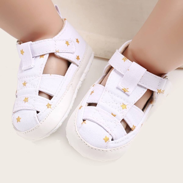

Baby Boy Star Graphic Velcro Strap Sandals, White