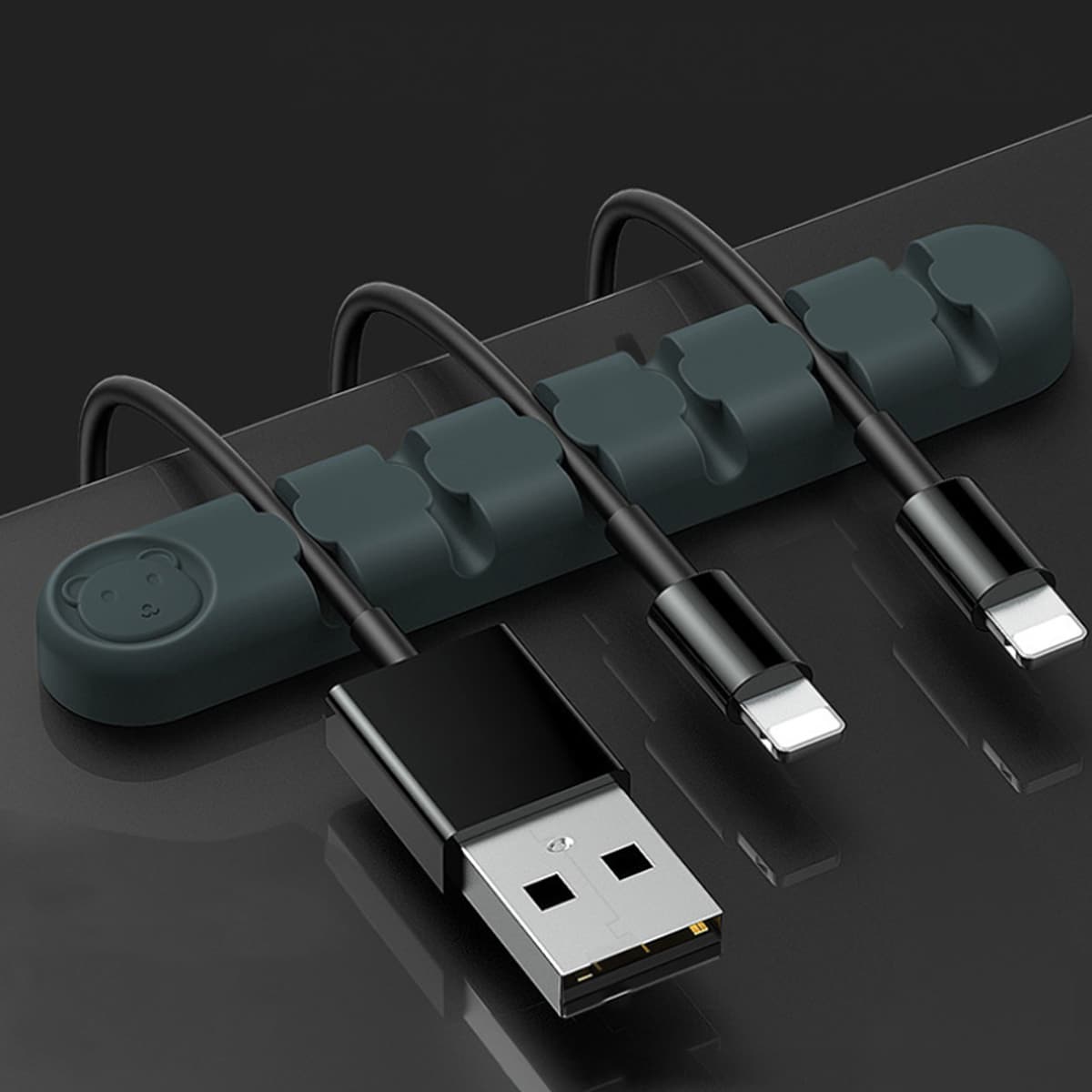 

1pc Cartoon Data Cable Organizer, Dark green
