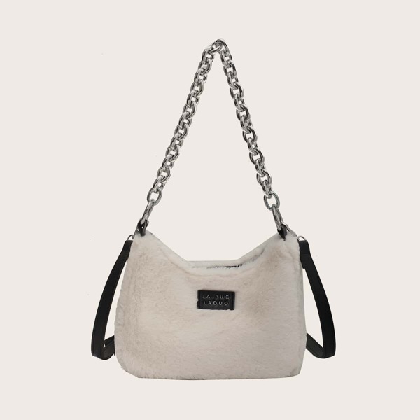

Chain Baguette Bag, Beige