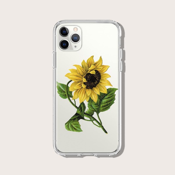 

Sunflower Print iPhone Case, Clear