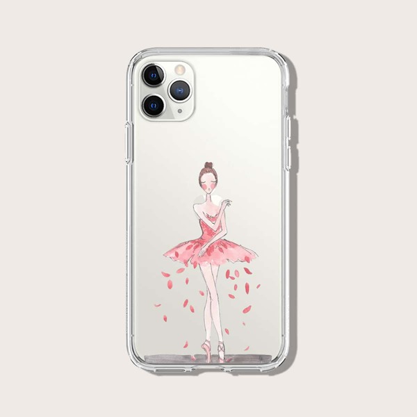 

Чехол для iPhone с принтом девочки, Прозрачный