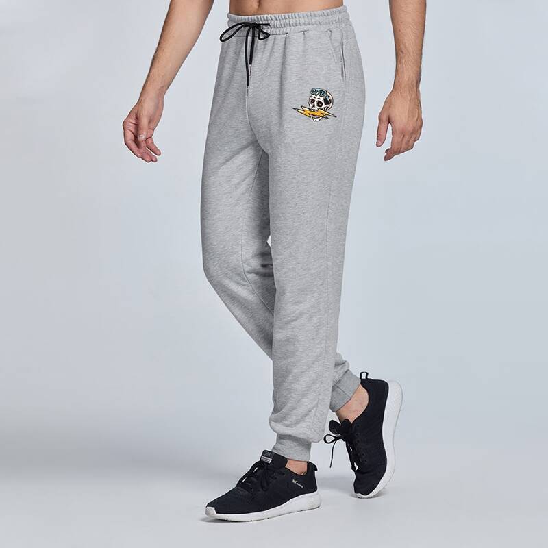 

Guys Skull & Lightning Graphic Sweatpants, Light grey