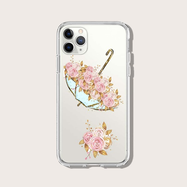

Rose Print iPhone Case, Clear