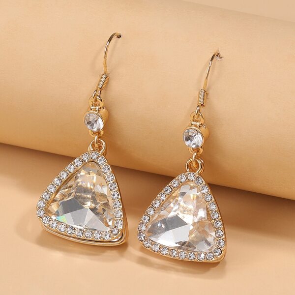 

Triangle Rhinestone Drop Earrings, Gold