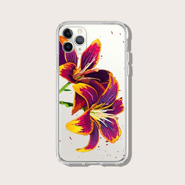 

Flower Print iPhone Case, Clear