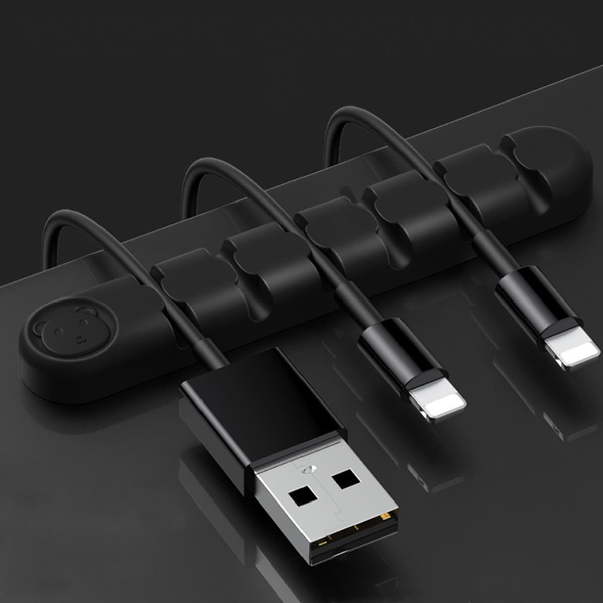 

1pc Cartoon Data Cable Organizer, Black
