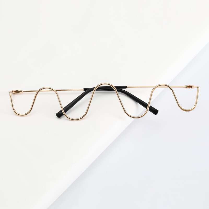 

Half Metal Glasses Frame Without Lens, Gold