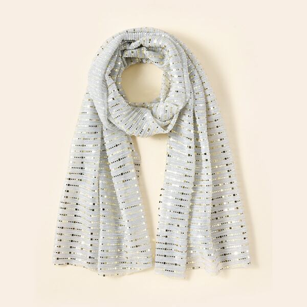 

Sequin Decor Scarf, Grey