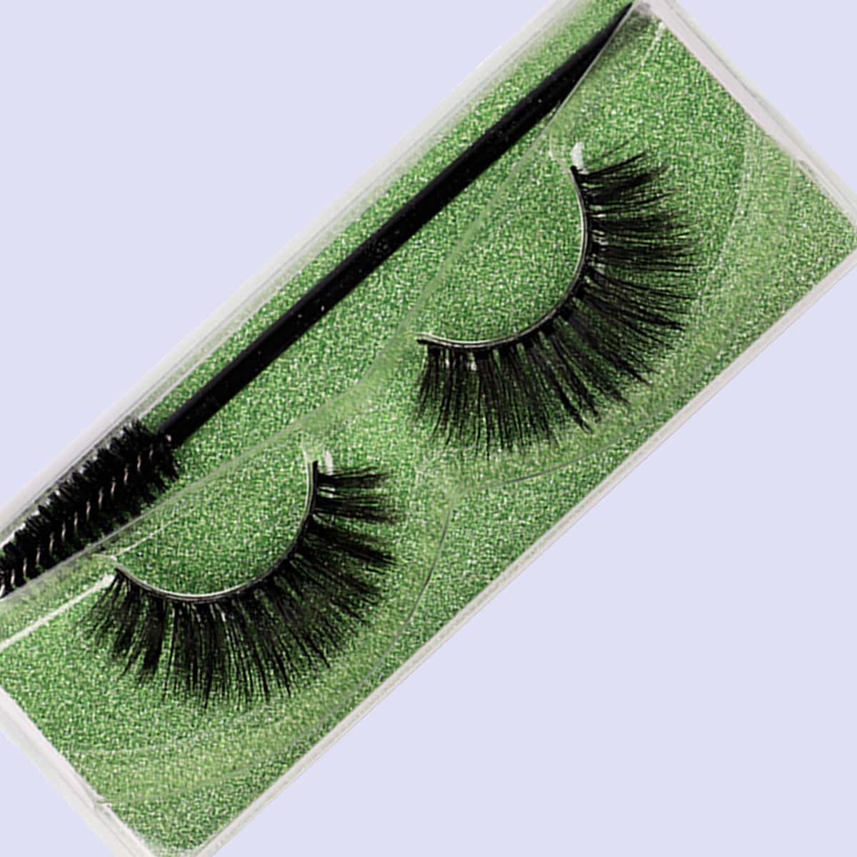 

1pair Natural Thick Fake Eyelashes & 1pc Brush, Black