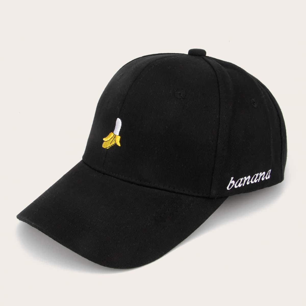 

Guys Banana Embroidery Baseball Cap, Black