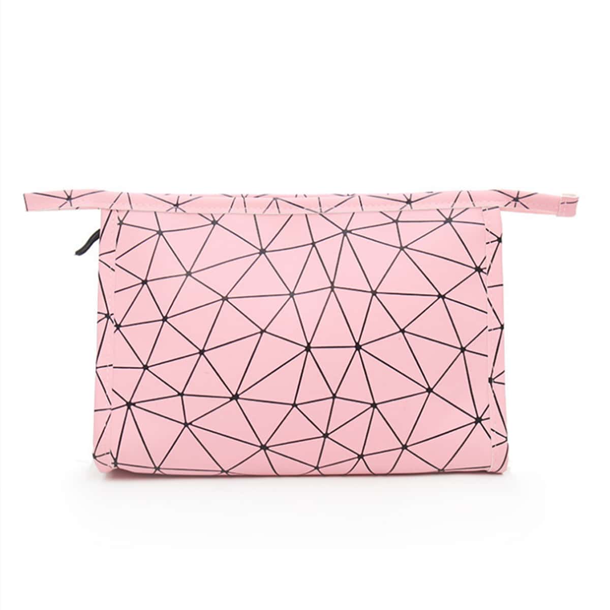

Geometric Pattern Makeup Bag, Baby pink