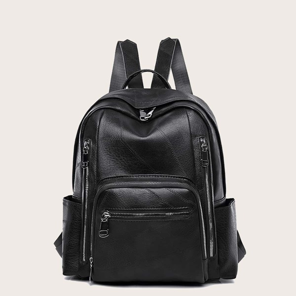 

Large Capacity Curved Top School Bag, Black