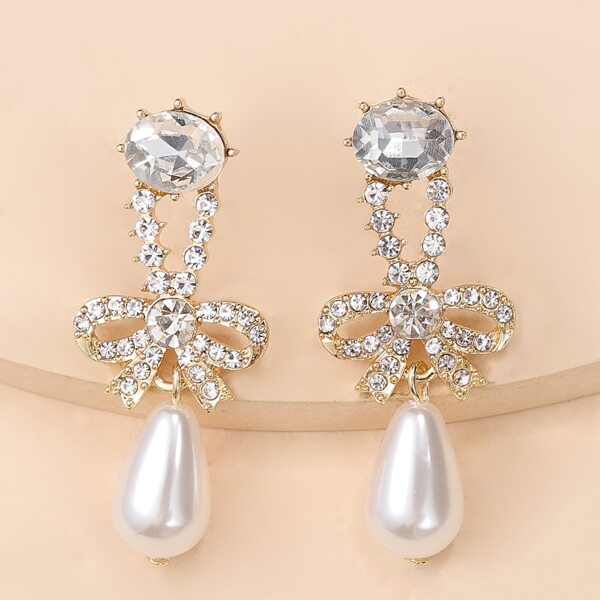 

Faux Pearl Drop Earrings, White