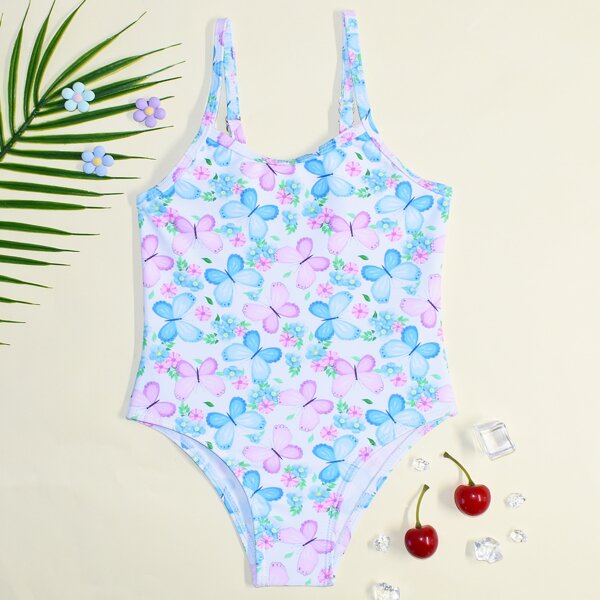 

Toddler Girls Floral & Butterfly One Piece Swimsuit, Multicolor