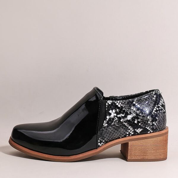 

Snakeskin Print Ankle Boots, Black