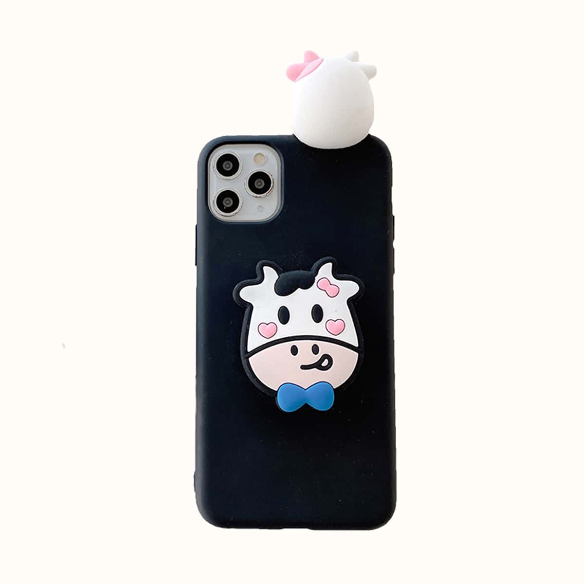

Cartoon Cow Phone Case, Black