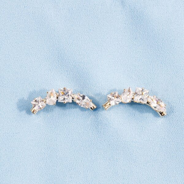 

Zircon Decor Earrings, Silver