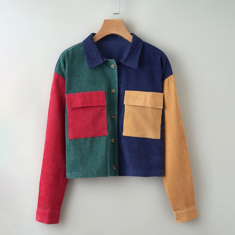 

Corduroy Colorblock Jacket, Multicolor