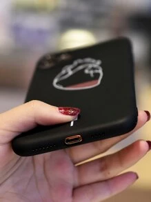 Funda compatible con iphone con estampado de corazón - Blanco y Negro - Ver 5