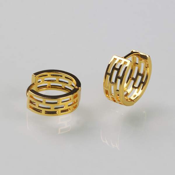 

Hollow Out Hoop Earrings, Gold