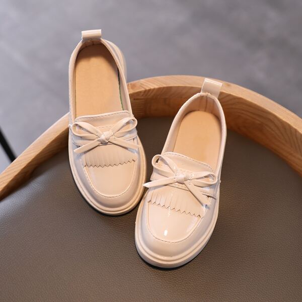 

Girls Bow Decor Loafers, Beige