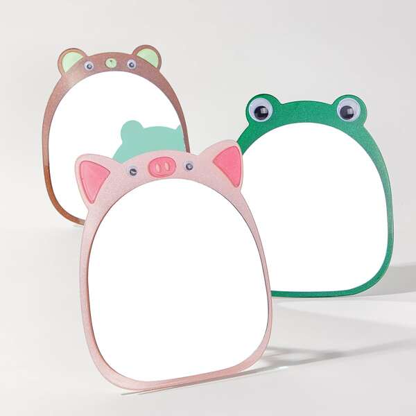 

1pc Random Color Cartoon Design Desktop Mirror, Multicolor
