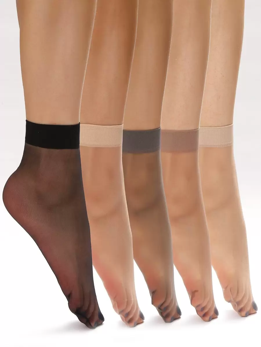 5pairs Plain Mesh Socks - Multicolor - View 1