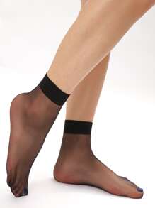 5pairs Plain Mesh Socks - Multicolor - View 4