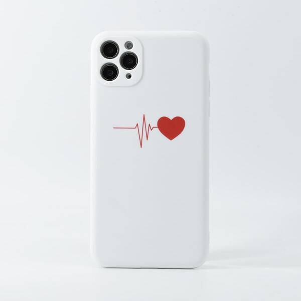 

Heart Print iPhone Case, Red and white
