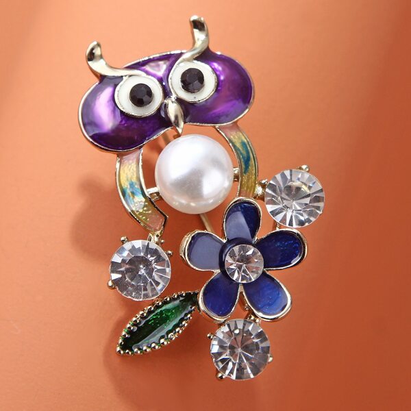 

Owl Design Brooch, Multicolor