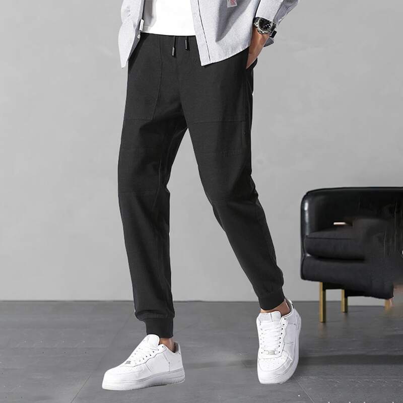 

Guys Solid Drawstring Joggers, Black