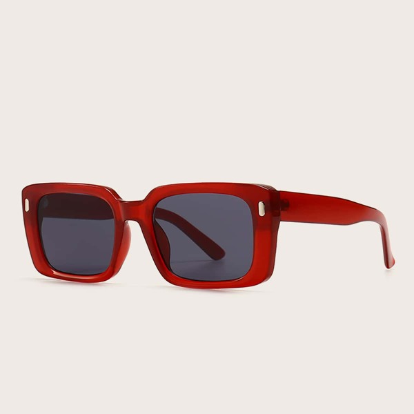 

Rivet Decor Square Frame Sunglasses