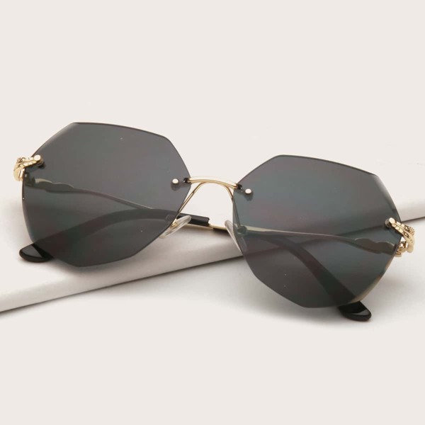 

Rimless Polygon Frame Sunglasses
