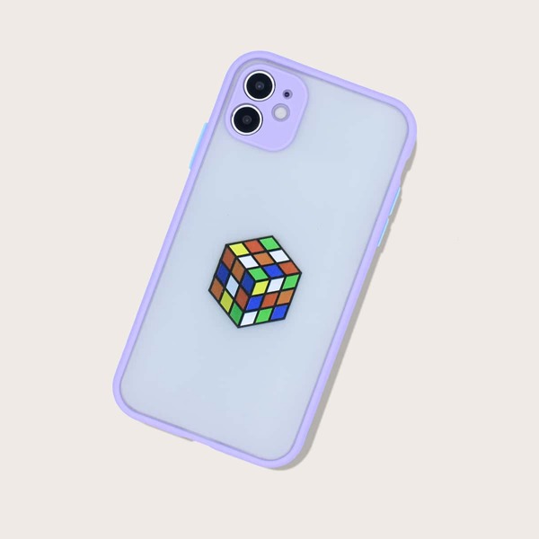 

Building Blocks Print iPhone Case, Purple