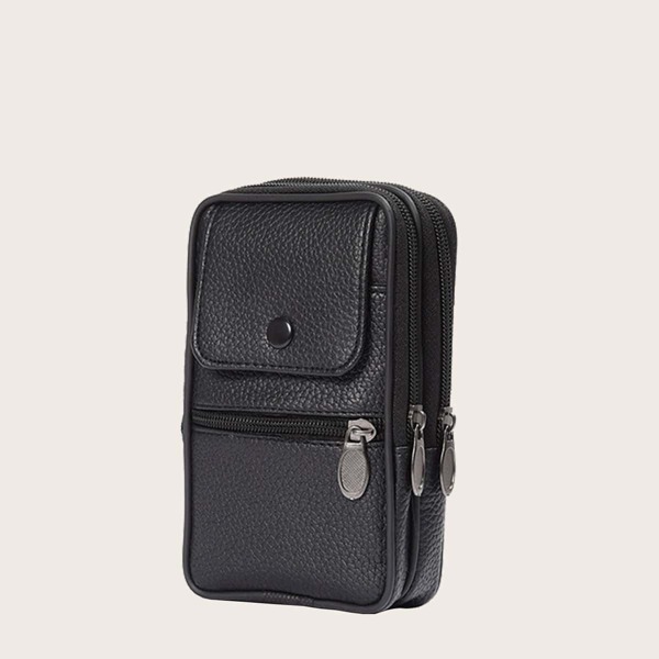 

Men Zip Front Bag, Black