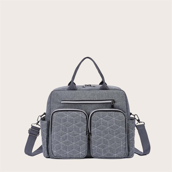 

Dual Pocket Front Tote Bag, Grey