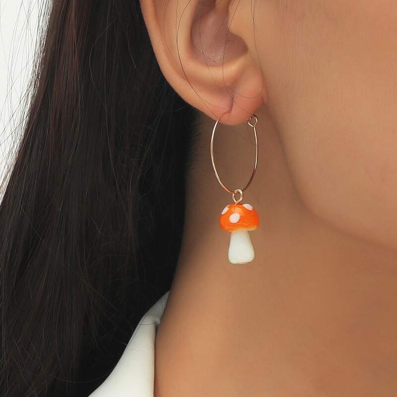 

Mushroom Drop Earrings, Yellow