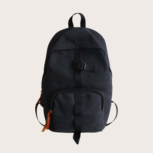 

Men Minimalist Pocket Front Backpack, Black