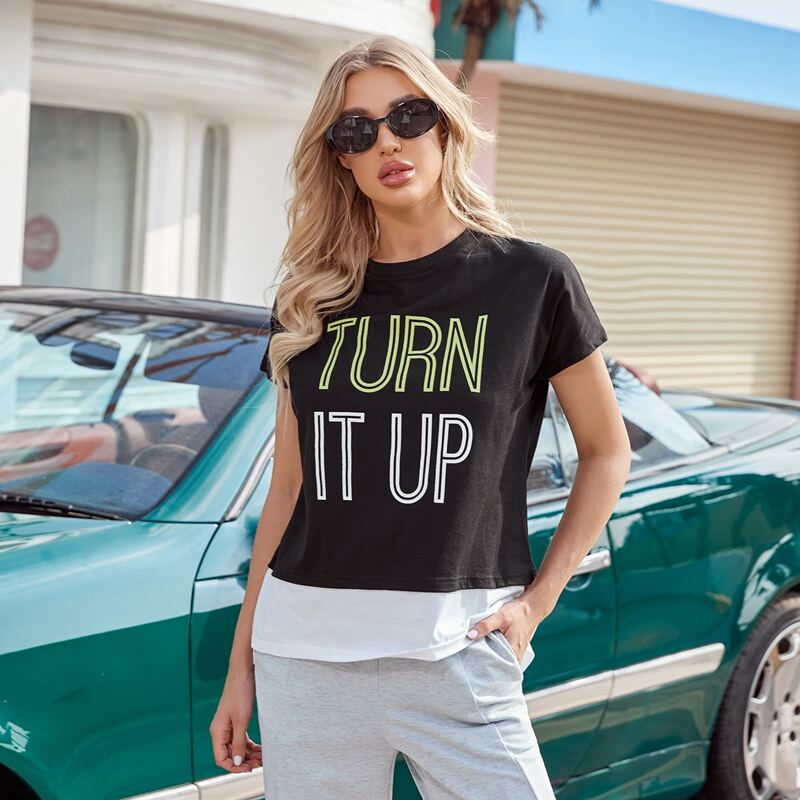 

2 In 1 Letter Graphic Sports Tee, Black