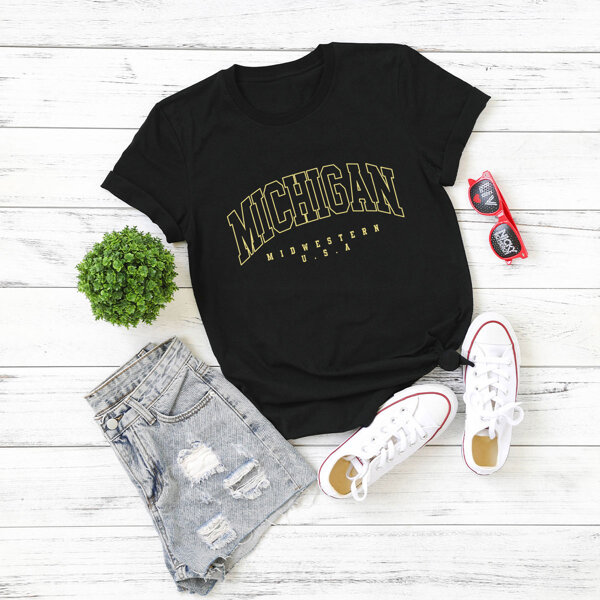 

Plus Letter Graphic Tee, Black
