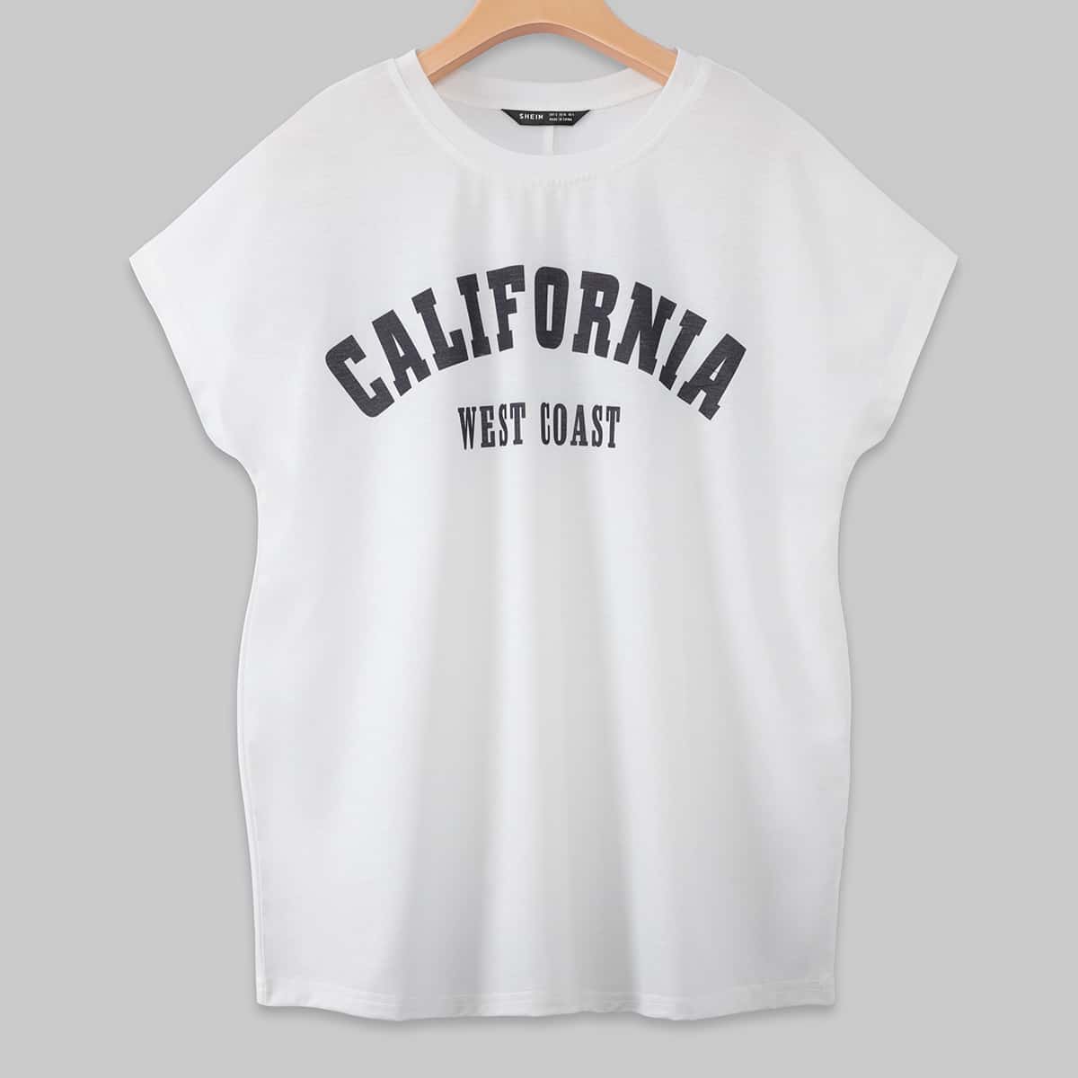 

Letter Graphic Batwing Sleeve Tee, White